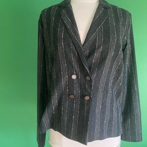 Roberto Collina grey brown striped double breasted minimalist modern blazer
